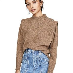 Isabel Marant Etoile Meery pullover knitted mock neck sweater henna dark camel